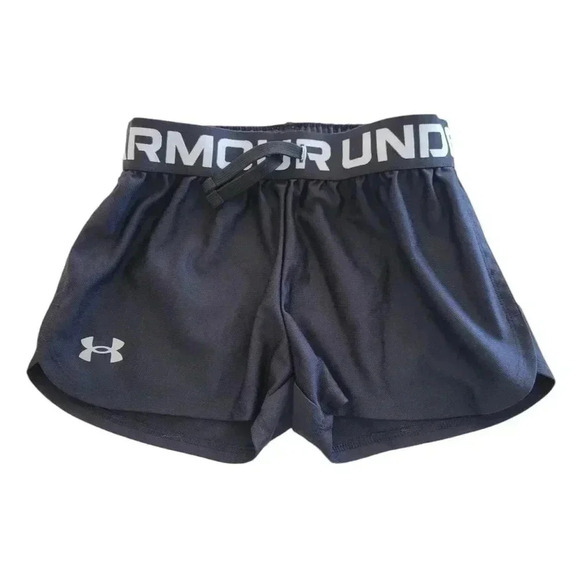 Under Armour Girls Play Up Solid Shorts Black Size XS - Picture 1 of 3